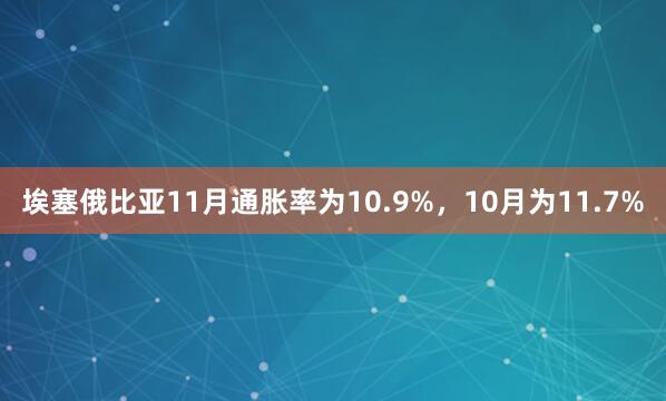 埃塞俄比亚11月通胀率为10.9%，10月为11.7%